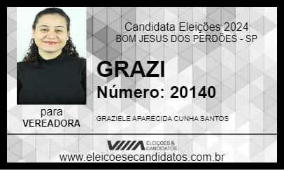 Candidato GRAZI 2024 - BOM JESUS DOS PERDÕES - Eleições