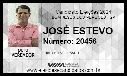 Candidato JOSÉ ESTEVO 2024 - BOM JESUS DOS PERDÕES - Eleições