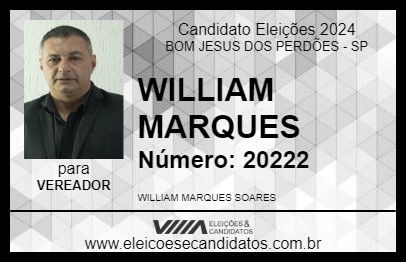 Candidato WILLIAM MARQUES 2024 - BOM JESUS DOS PERDÕES - Eleições