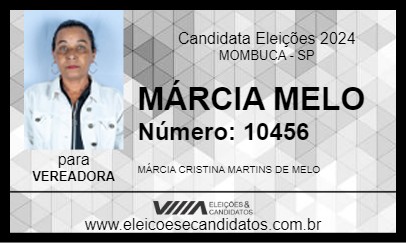 Candidato MÁRCIA MELO 2024 - MOMBUCA - Eleições