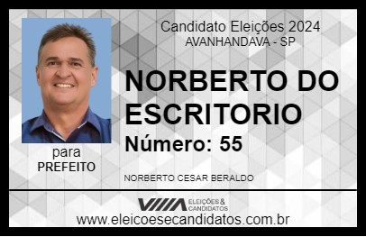 Candidato NORBERTO DO ESCRITORIO 2024 - AVANHANDAVA - Eleições