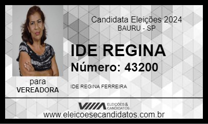 Candidato IDE REGINA 2024 - BAURU - Eleições