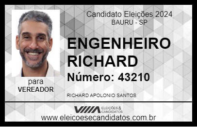 Candidato ENGENHEIRO RICHARD 2024 - BAURU - Eleições