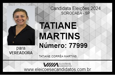 Candidato TATIANE MARTINS 2024 - SOROCABA - Eleições