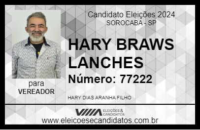 Candidato HARY BRAWS LANCHES 2024 - SOROCABA - Eleições