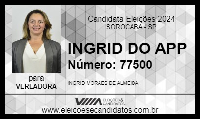 Candidato INGRID DO APP 2024 - SOROCABA - Eleições