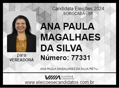 Candidato ANA PAULA PETILI 2024 - SOROCABA - Eleições