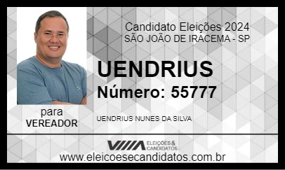 Candidato UENDRIUS 2024 - SÃO JOÃO DE IRACEMA - Eleições