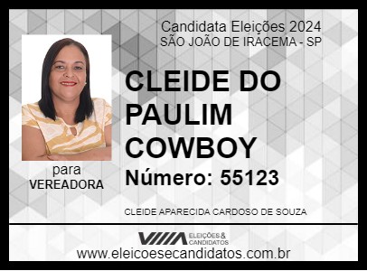 Candidato CLEIDE DO PAULIM COWBOY 2024 - SÃO JOÃO DE IRACEMA - Eleições