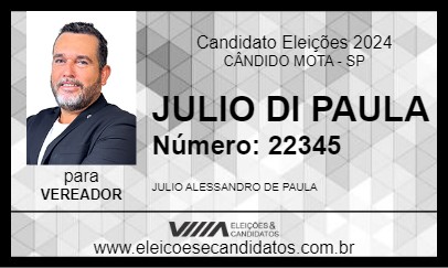 Candidato JULIO DI PAULA 2024 - CÂNDIDO MOTA - Eleições