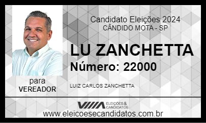 Candidato LU ZANCHETTA 2024 - CÂNDIDO MOTA - Eleições