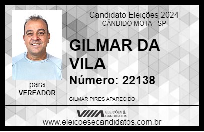 Candidato GILMAR DA VILA 2024 - CÂNDIDO MOTA - Eleições