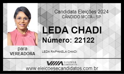 Candidato LEDA CHADI 2024 - CÂNDIDO MOTA - Eleições