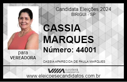 Candidato CASSIA MARQUES 2024 - BIRIGUI - Eleições