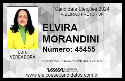 Candidato ELVIRA MORANDINI 2024 - RIBEIRÃO PRETO - Eleições