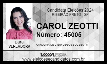 Candidato CAROL ZEOTTI 2024 - RIBEIRÃO PRETO - Eleições