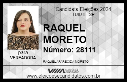 Candidato RAQUEL MORETO 2024 - TUIUTI - Eleições