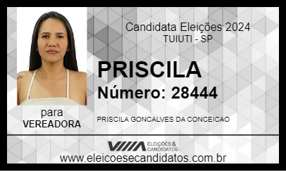 Candidato PRISCILA 2024 - TUIUTI - Eleições