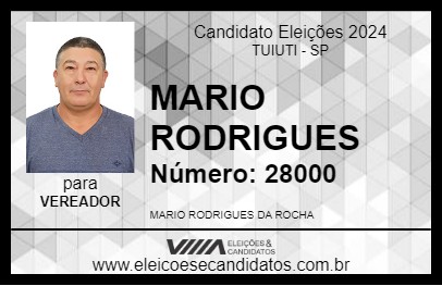 Candidato MARIO RODRIGUES 2024 - TUIUTI - Eleições