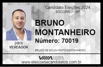 Candidato BRUNO MONTANHEIRO 2024 - SOCORRO - Eleições