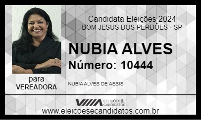 Candidato NUBIA ALVES 2024 - BOM JESUS DOS PERDÕES - Eleições