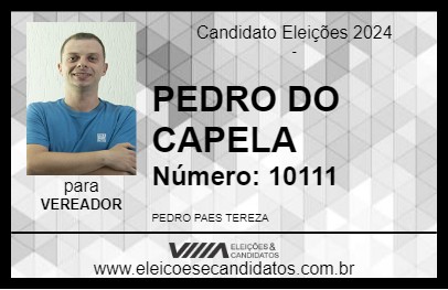 Candidato PEDRO DO CAPELA 2024 - BOM JESUS DOS PERDÕES - Eleições