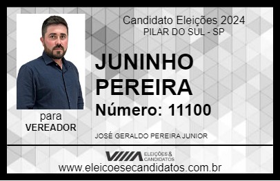 Candidato JUNINHO PEREIRA 2024 - PILAR DO SUL - Eleições