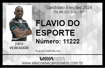 Candidato FLAVIO DO ESPORTE 2024 - PILAR DO SUL - Eleições