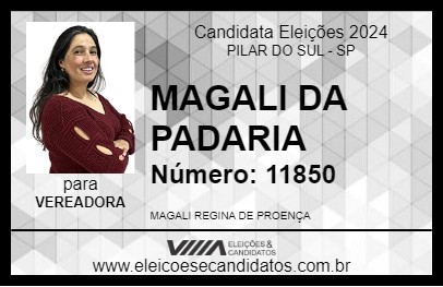 Candidato MAGALI DA PADARIA 2024 - PILAR DO SUL - Eleições