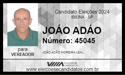 Candidato JOÁO ADÁO 2024 - IBIÚNA - Eleições