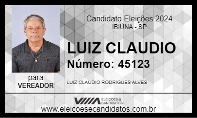 Candidato LUIZ CLAUDIO 2024 - IBIÚNA - Eleições