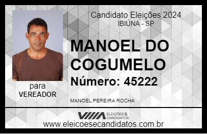 Candidato MANOEL DO COGUMELO 2024 - IBIÚNA - Eleições