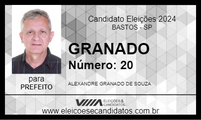 Candidato GRANADO 2024 - BASTOS - Eleições