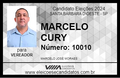 Candidato MARCELO CURY 2024 - SANTA BÁRBARA D\OESTE - Eleições