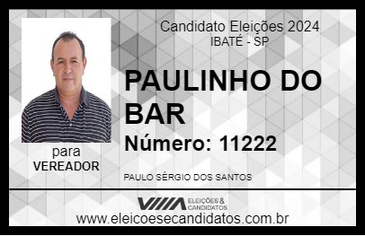 Candidato PAULINHO DO BAR 2024 - IBATÉ - Eleições