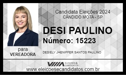 Candidato DESI PAULINO 2024 - CÂNDIDO MOTA - Eleições