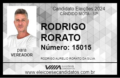 Candidato RODRIGO RORATO 2024 - CÂNDIDO MOTA - Eleições