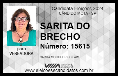 Candidato SARITA DO BRECHO 2024 - CÂNDIDO MOTA - Eleições