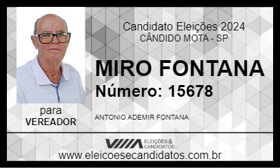 Candidato MIRO FONTANA 2024 - CÂNDIDO MOTA - Eleições