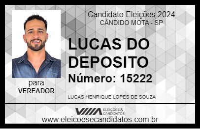 Candidato LUCAS DO DEPOSITO 2024 - CÂNDIDO MOTA - Eleições