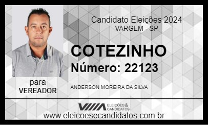 Candidato COTEZINHO 2024 - VARGEM - Eleições