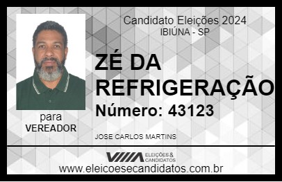 Candidato ZÉ DA REFRIGERAÇÃO 2024 - IBIÚNA - Eleições