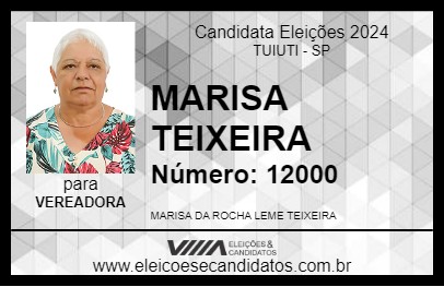 Candidato MARISA TEIXEIRA 2024 - TUIUTI - Eleições