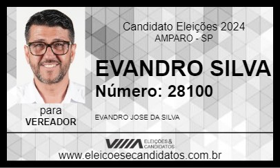 Candidato EVANDRO SILVA 2024 - AMPARO - Eleições