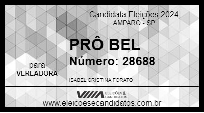 Candidato PRÔ BEL 2024 - AMPARO - Eleições