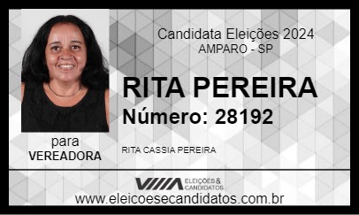 Candidato RITA PEREIRA 2024 - AMPARO - Eleições