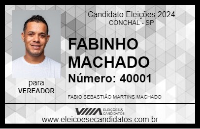 Candidato FABINHO MACHADO 2024 - CONCHAL - Eleições