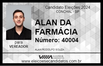 Candidato ALAN DA FARMÁCIA 2024 - CONCHAL - Eleições