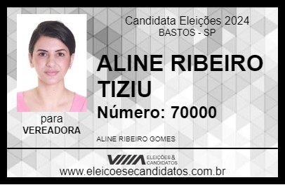 Candidato ALINE RIBEIRO TIZIU 2024 - BASTOS - Eleições