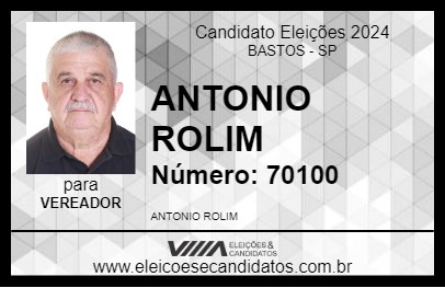 Candidato ANTONIO ROLIM 2024 - BASTOS - Eleições